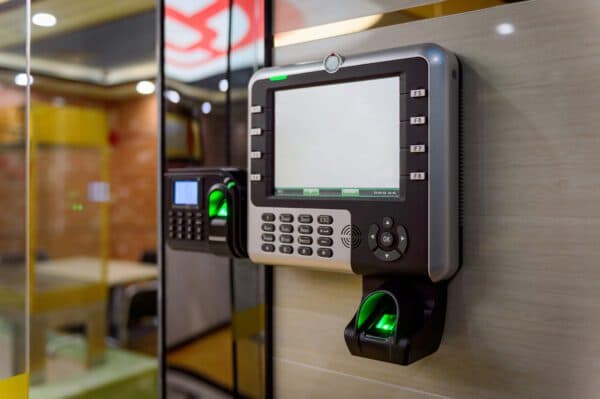 Security terminal for biometric scan and keypad entry