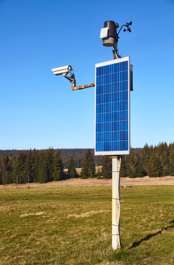 Solar powered camera and monitoring system in a farm field