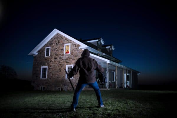 Security surveillance monitoring to minimize vandalism and theft at night